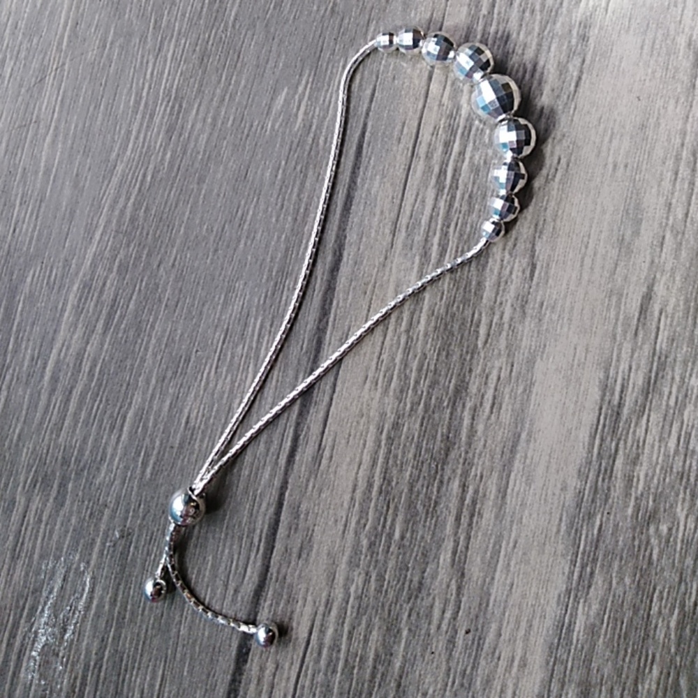 Faceted Bolo Sterling Silver adjustable bracelet